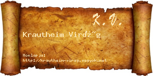 Krautheim Virág névjegykártya
